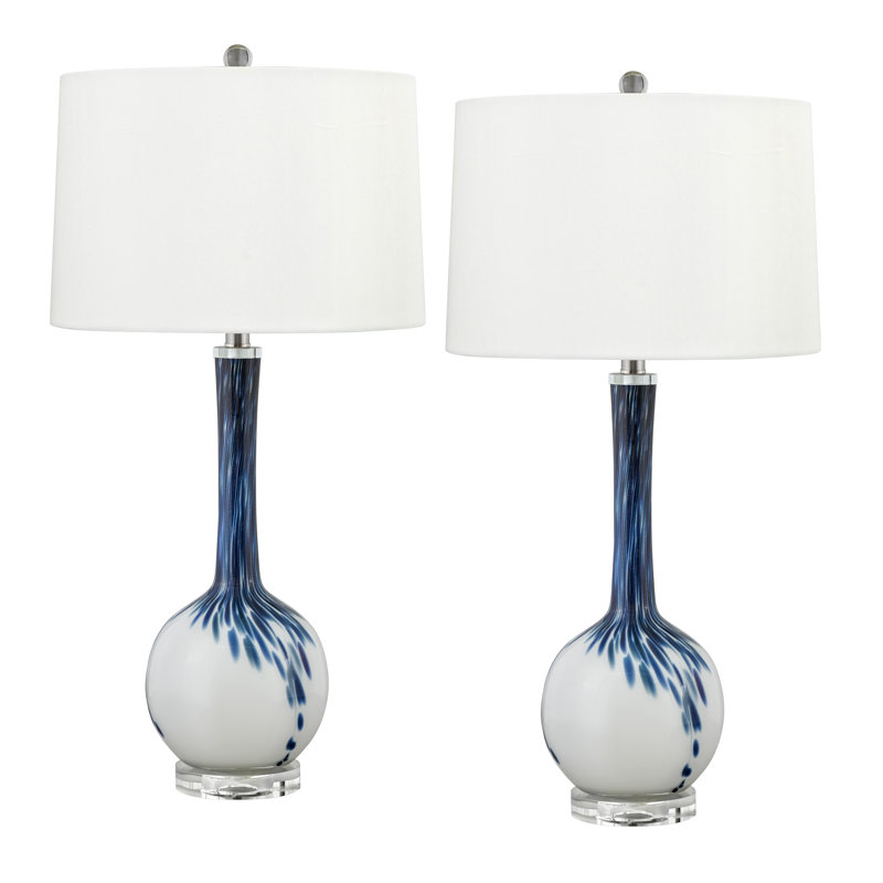 Medallion Lighting 30" Blue/White Table Lamp Wayfair